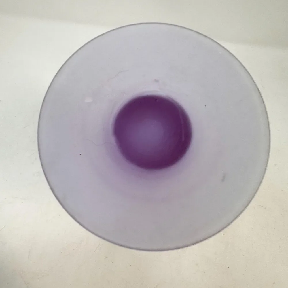 Vintage Frosted Satin Glass Purple Jack in the Pulpit Vase Lavender 7.5